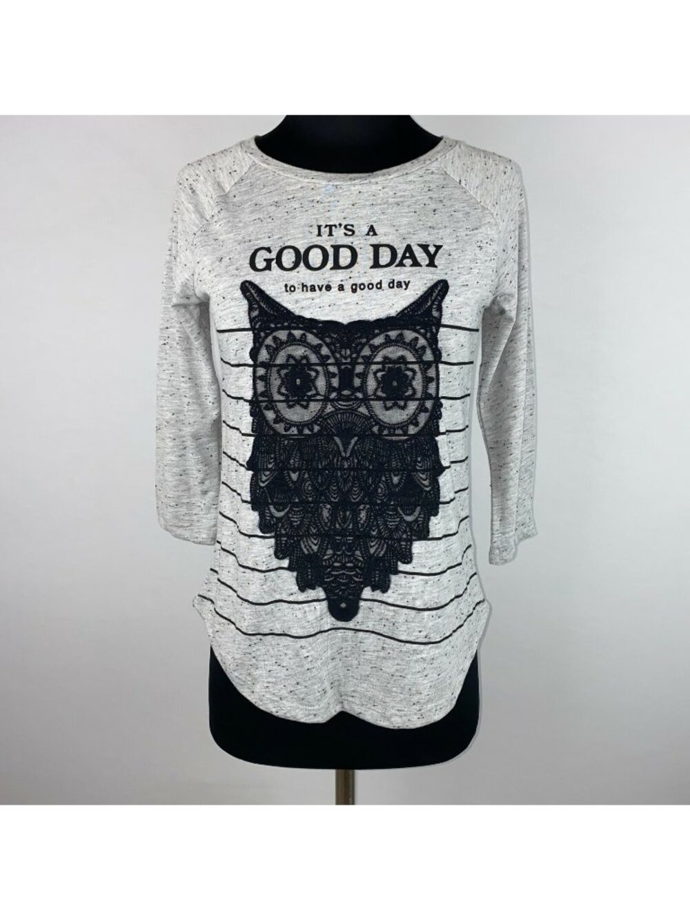 LCW Casual LC Waikiki Owl T-Shirt Womens XS It's A Good Day To Have a Good Day